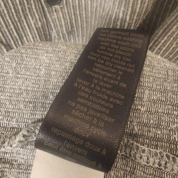 John Varvatos 100% Cotton Striped Gray Henley Shirt Mens Size XL - Picture 6 of 7